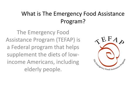 Ppt The Emergency Food Assistance Program Powerpoint Presentation