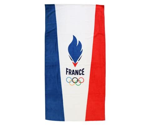 Drap De Plage Imprim Coton Paris Equipe De France Olympique