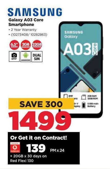 Samsung Galaxy A03 Core Smartphone Offer At Hifi Corp