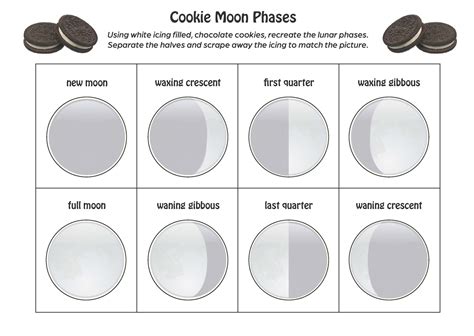 Oreo Cookie Moon Phases Sheet Printable Fun Educational Activity Page ...