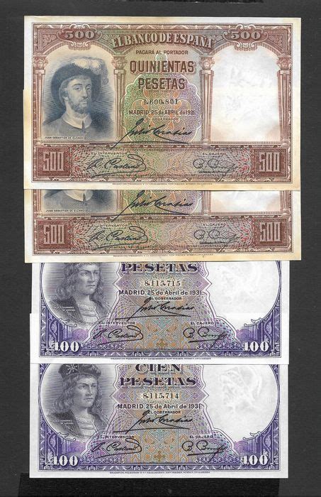 Spain 2 X 100 2 X 500 Consecutives 1931 Catawiki