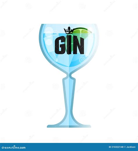 Gin Glass Cocktail Flat Vector Menu Cafe Stock Vector Illustration Of Blot Alcohol 210322148