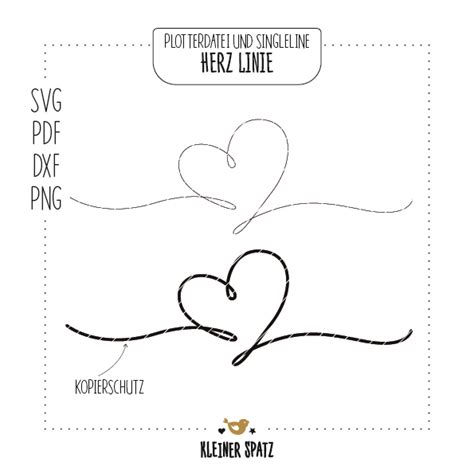 Plotterdatei Laserdatei Motiv Herz Linie Herz Linie Line