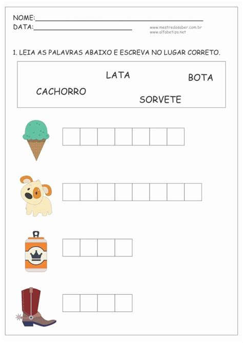 Atividades De Alfabetiza O E Letramento Mestre Do Saber