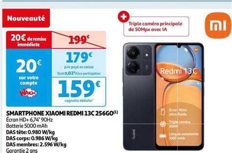 Promo Smartphone Xiaomi Redmi 13c 256go Chez Auchan ICatalogue Fr