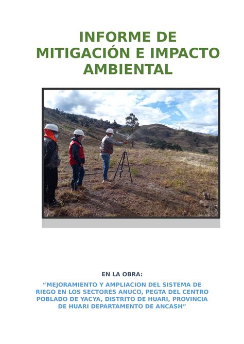 Informe Mitigaci N Ambiental Informe De Mitigaci N E Impacto