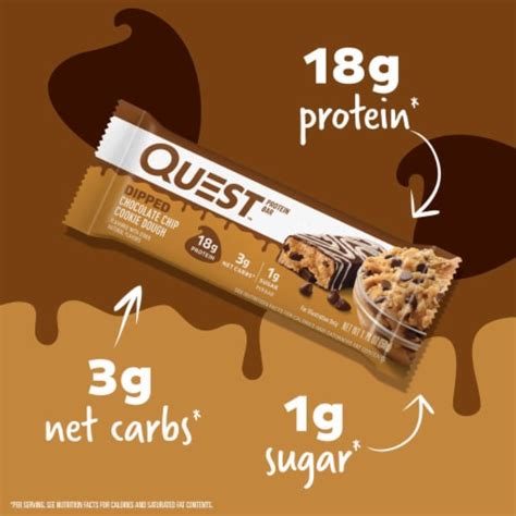 Quest Dipped Chocolate Chip Cookie Dough Protein Bars Ct Frys