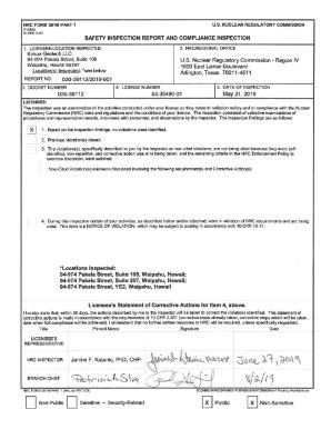 Fillable Online Kokua Geotech Llc Nrc Form M Part Nrc Inspection