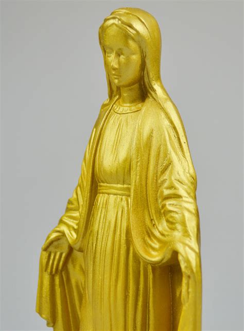 Statue de la Vierge Miraculeuse en Albâtre Dorure 19 cm La