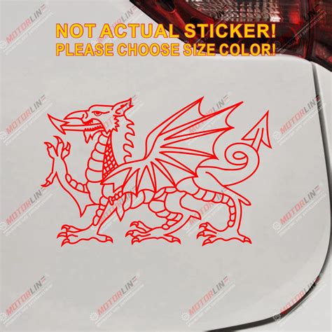 Wales Red Dragon Welsh Y Ddraig Goch Car Decal Sticker Vinyl Die Cut No