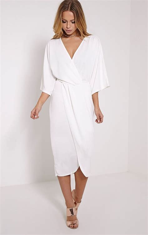 Archer Cream Cape Midi Dress White Wrap Dress Wrap Dress Midi