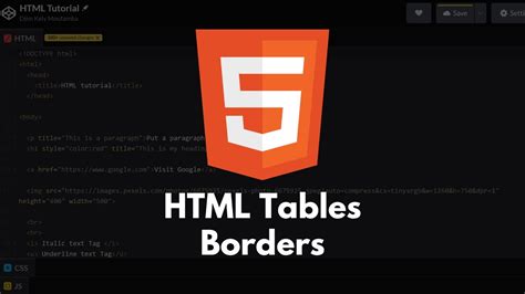 Html Tutorial 12 Html Table Borders 2 Ways To Specify Html Table