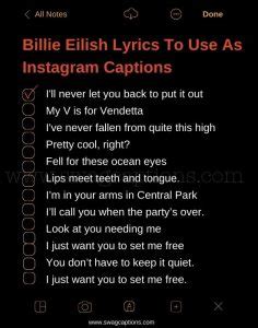 Billie Eilish Lyrics To Use As Instagram Captions In