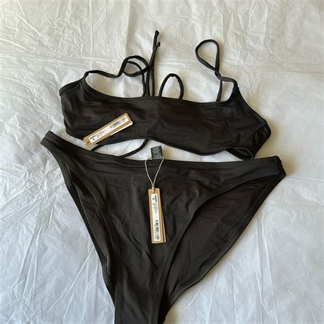 SKIMS Swim Skims Swim Bikini Set Micro Scoop Bikini Top And Mid Coverage Bottom Size Xl