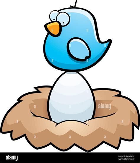 Baby Bird On Nest Stock Vector Images Alamy