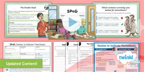 Dashes To Indicate Parenthesis Lesson Plan Year 5 English