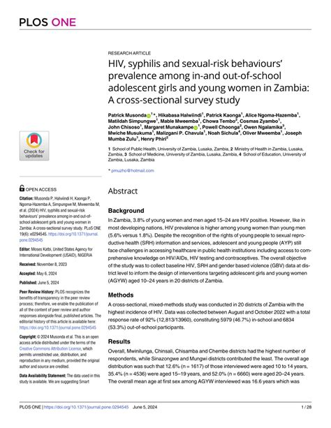 Pdf Hiv Syphilis And Sexual Risk Behaviours Prevalence Among In And