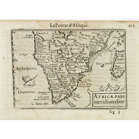 Africae Pars Meridionalior Old Map By Langenes B