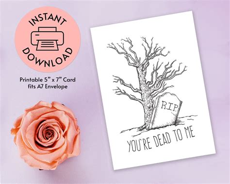 Funny Printable Goodbye Card, Instant Download You're Dead to Me - Etsy