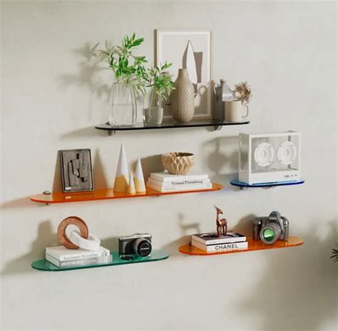 Acrylic Wall Mounted Storage Rack Floating Shelf Bathroom Organizer