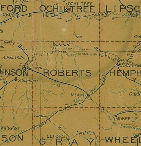 Roberts County TX history, town list, vintage maps, centennial marker ...