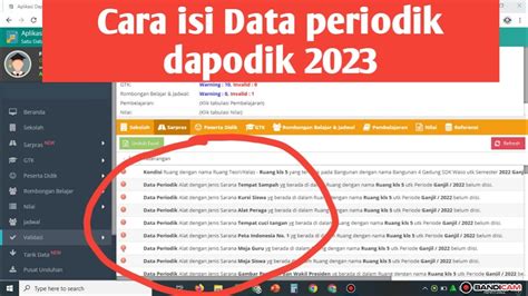 Cara Isi Data Periodik Sarpras Dapodik Youtube