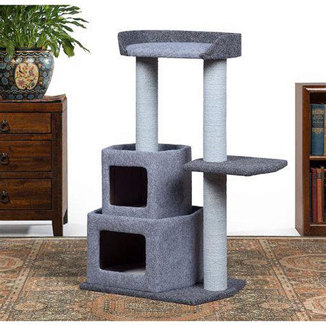 Gray Cat Tree With Two Condos