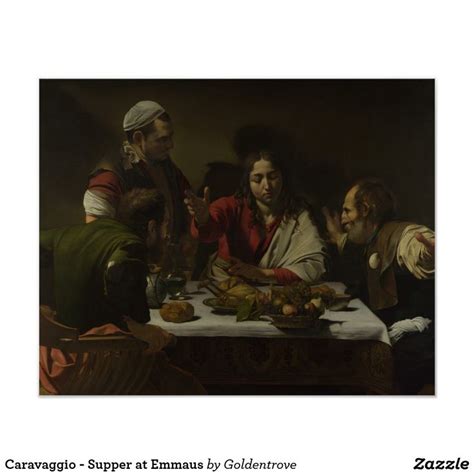 Caravaggio - Supper at Emmaus Poster | Zazzle | Caravaggio, Wrapped ...