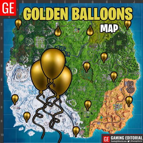 Fortnite 'Golden Balloons' All Locations Map - Pop Golden Balloons