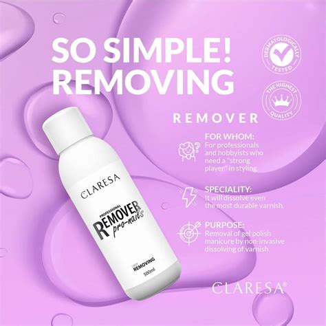 Claresa Remover 500 ml tekućina za nježno uklanje trajnog laka