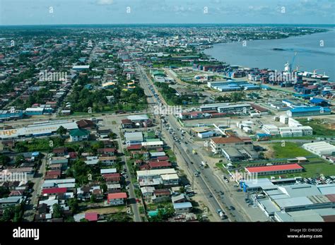 Aerial View Of Paramaribo And The Suriname River Paramaribo Suriname