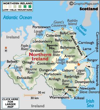 Northern Ireland Map Geography Of Northern Ireland Map Of Northern