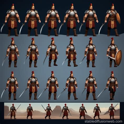 Character Sprite Sheet For Game A Warrior Fantasy Walking Image Tile