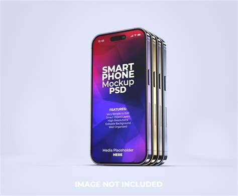 Premium Psd New Iphone 14 Pro 3d Smartphone Screen Mockup Template