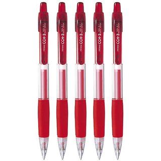 Buy Penac FX-3 Gel Ball 0.7 Mm Red Ink Pen (Pack Of 5) Online @ ₹445 ...