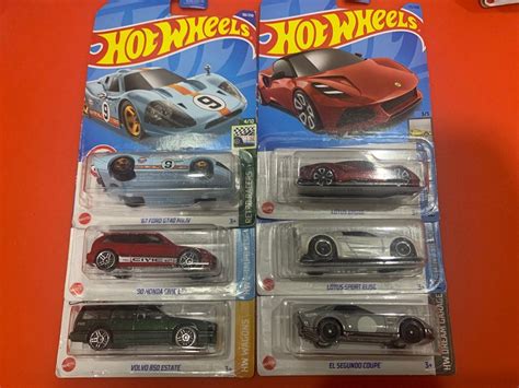 Hot Wheels Lotus Emira Lotus Sport Elise El Segundo Coupe Volvo 850 Estate 90 Honda Civic