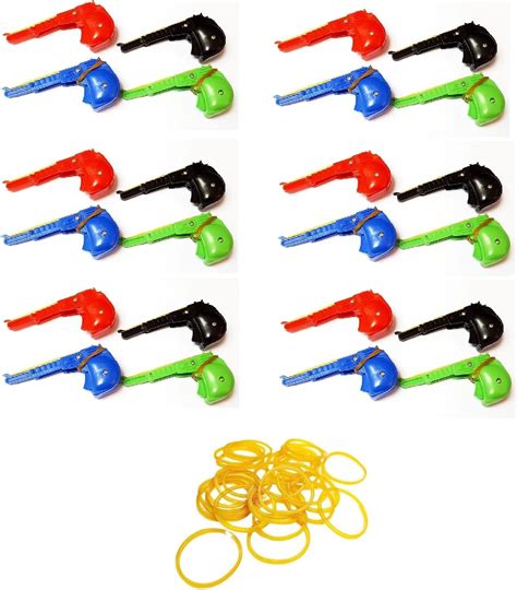 24 Pcs Mini Plastic Rubber Band Pistol Folding Rubber