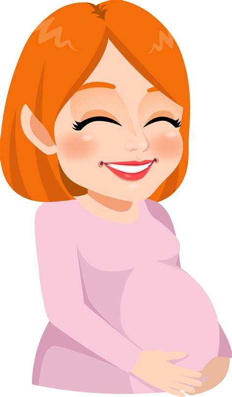 Cute Pregnant Mother Cartoon Character Happy Mothers Day Card Png