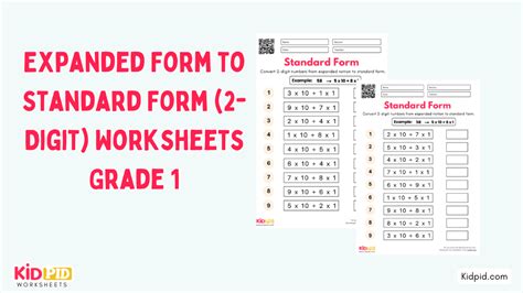 Expanded Form To Standard Form 2 Digit Worksheets Grade 1 Kidpid