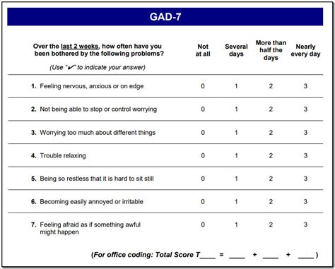 Gad 7 And Phq 9 Printable