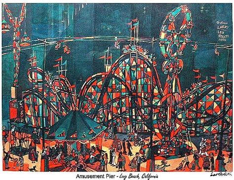 Leo Politi Long Beach Amusement Pier Colorful Art Art Folk Art