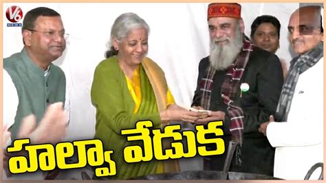 Nirmala Sitharaman Performs Halwa Ceremony Budget 2023 V6 News