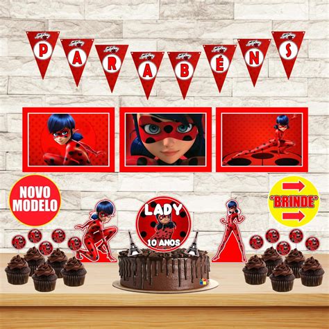 Kit Festa Só Um Bolinho Ladybug Topo De Bolo no Elo7 Tower Decor