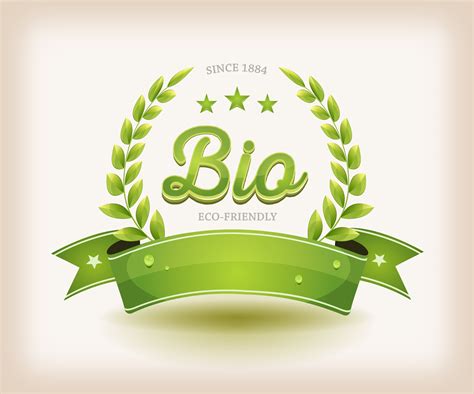 Bio And Eco Label With Green Banner 266228 Vector Art At Vecteezy