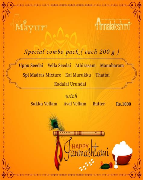 Menu At Mayur Sweets Spices Cafe Unit Of Annalakshmi SSS Chennai