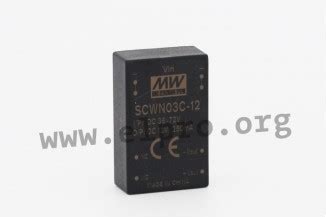 Mean Well DC DC Converters 3W DIL24 Housing SCWN03 Series Elpro