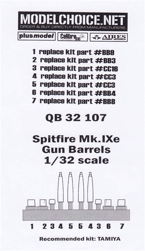 Quickboost Spitfire Mk Ixe Gun Barrels