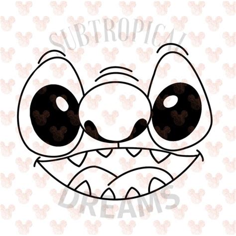 Stitch Face Outline Svg Etsy