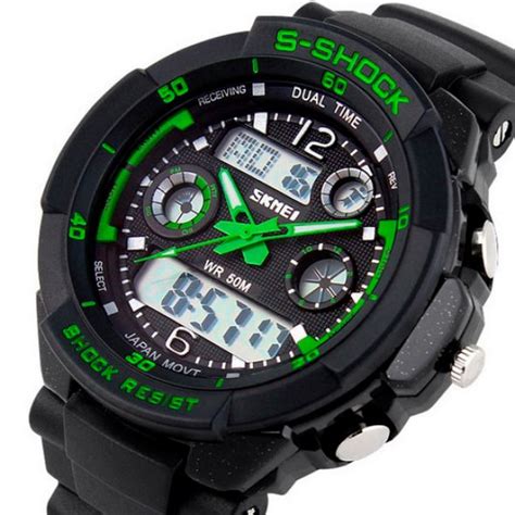 Men S Watches Skmei S Shock Green Low Price Best Time