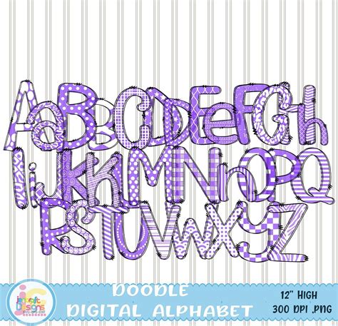 Doodle Letters Alphabet Png Hand Drawn Alpha Pack Sublimation Etsy